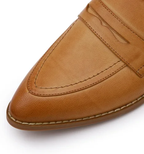 Vista 3 de Mona Flying Mocasines de cuero para mujer, estilo informal, planos, para mujeres y jóvenes