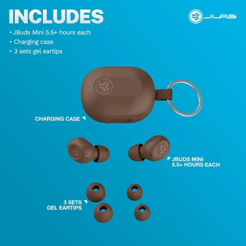 Vista 8 de JLab JBuds Mini Tones True Auriculares inalámbricos, Bluetooth Multipunto, 4625 W B-4625 W