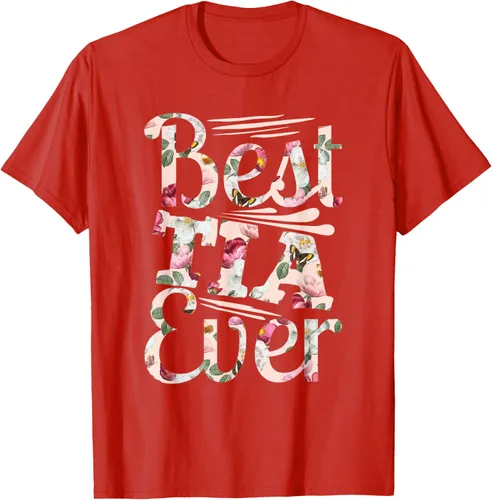 Vista 44 de Camiseta para mujer con texto en inglés "Best Tia Ever" Negro