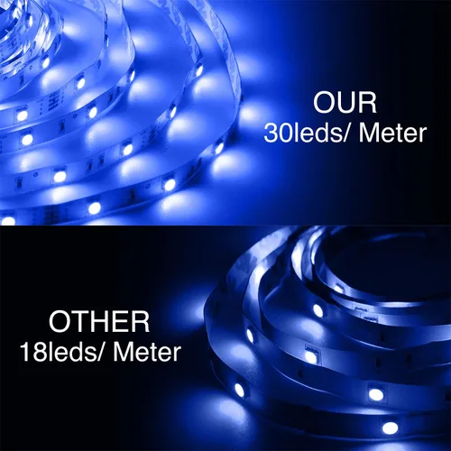 Vista 5 de DAYBETTER Tira de luces LED de 16.4 pies que cambian de color impermeable con control remoto
