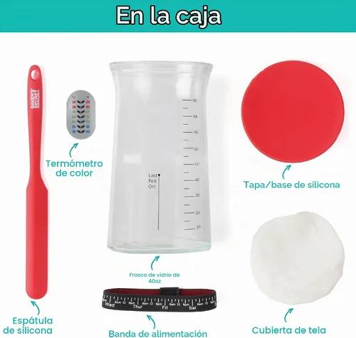 Vista 2 de Baker's Secret Kit de inicio de pan de masa madre Pro – Tarro básico de masa madre de gran capacidad de 40 onzas con 5 características únicas