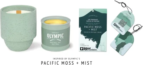 Vista 3 de Paddywax National Parks - Vela perfumada de cera de soja artesanal fabricada en los Estados Unidos, lata de 6 onzas, Olympics