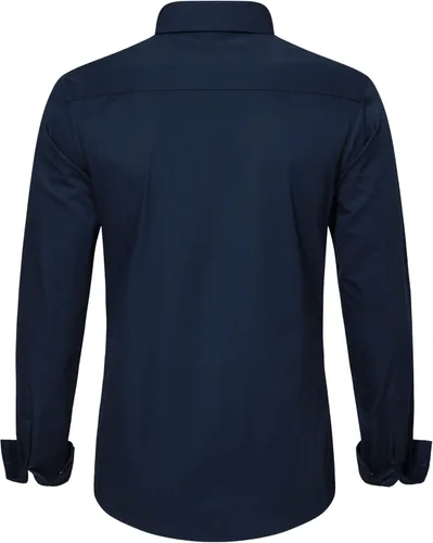 Vista 2 de MUSE FATH Camisa de vestir de color sólido para hombre camisa de manga larga casual de ajuste regular