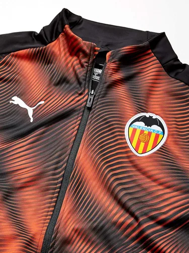 Vista 3 de PUMA Men's Valencia VCF Stadium Jacket, Black-Vibrant Orange, L