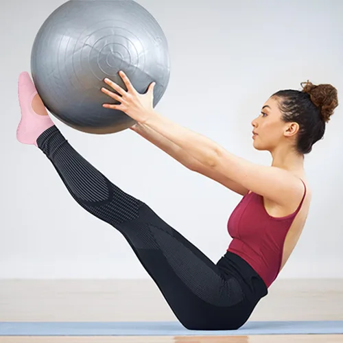 Vista 3 de 5 pares de calcetines de pilates, calcetines de yoga con agarres para mujer, antideslizantes, pilates, entrenamiento, barra pura, ballet, danza