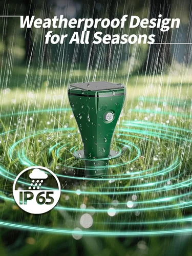 Vista 5 de Mole Repellent Solar Powered for Lawns,Waterproof Gopher & Groundhog Repellent with Variable Sonic Vbration,Easy Twist Stakes for Yard & Garden,Get