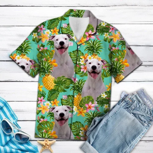 Vista 2 de Black Russian Terrier - Camisa de playa de secado rápido para hombre con estampado hawaiano tropical y cintura elástica