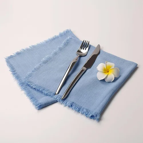 Vista 5 de Juego de 8 servilletas de tela de lino de algodón para el día de San Valentín, servilletas hechas a mano con flecos para bodas elegantes, Navidad