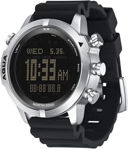 Vista 2 de NORTH EDGE Aqua - Reloj profesional para computadora de buceo para hombre buceo NDL 1640ft relojes de buceo con altímetro barómetro brújula