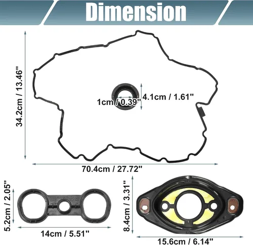 Vista 3 de X AUTOHAUX NO.11127582245/11127552280/11427537293/11427525335 Junta de tapa de válvula para BMW 128i 323i 328i X3 Z5 X4 1 Set