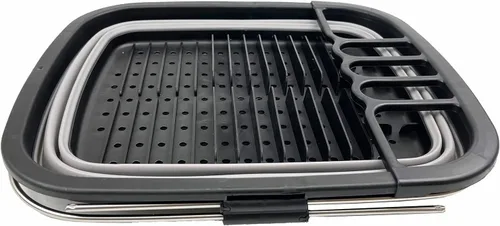 Vista 2 de SAMMART Escurridor de platos de plástico plegable expandible de 8L (2.11 galones), estante de secado plegable, organizador de vajilla portátil