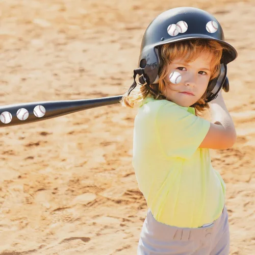Vista 7 de Whaline 1000 calcomanías de béisbol, rollo de pelota deportiva, calcomanías de papel autoadhesivas redondas decorativas para cumpleaños, escuela