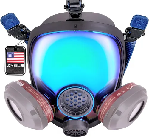 Vista 15 de Parcil Distribution Full Face Respirator Mask - Air Purifying, Organic Vapor & Particulate - Industrial Use - CE Tested