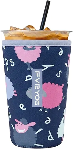 Vista 30 de Reusable Insulated Neoprene Iced Coffee Sleeves for Iced Coffee Cups, Coffee Coolies sleeves for Iced & Hot Drinks