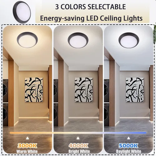 Vista 3 de YoonLIT - Lámpara de techo LED de montaje empotrado de 7 pulgadas, 120 V, 3000 K/4000 K/5000 K CCT ajustable, lámpara de techo regulable, 12 W, 800