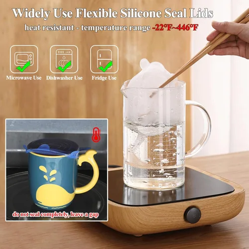 Vista 5 de tapas de silicona para latas (paquete de 10 de 2.6 pulgadas), tapas elásticas de silicona reutilizables para latas de alimento para mascotas, tapas