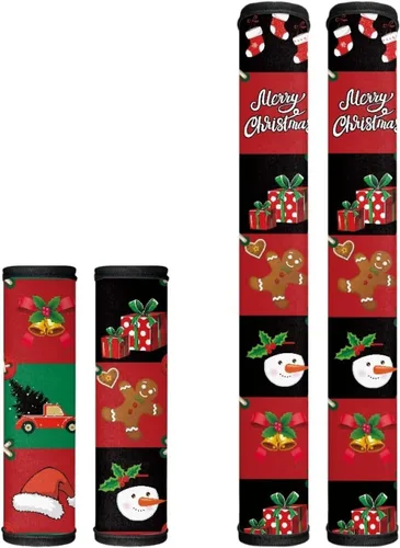 Vista 15 de Candy - Juego de 4 fundas para manija de puerta de refrigerador, decoración navideña, para cocina, mantiene tu nevera, microondas, horno
