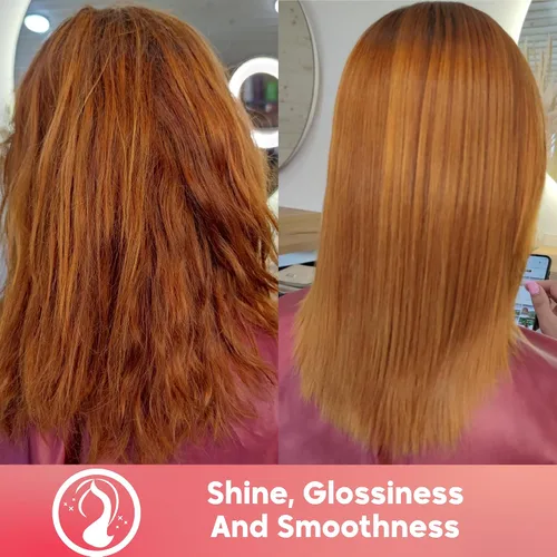 Vista 13 de Tratamiento de alisado de queratina brasileña, sistema de alisado para cabello seco y dañado, tratamiento capilar de proteína en un solo paso sin