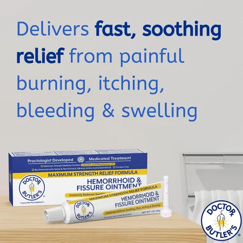 Vista 2 de Doctor Butler's Ungüento para hemorroides y fisuras – Tratamiento para hemorroides y crema para hemorroides con lidocaína y clorhidrato