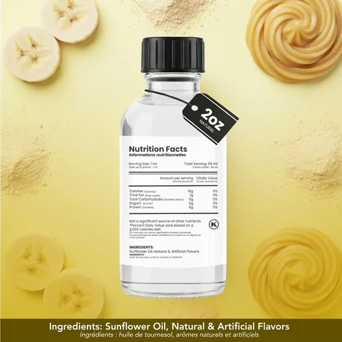 Vista 2 de Dolce Flav Extracto de plátano para hornear, 2 oz soluble en aceite, Kosher