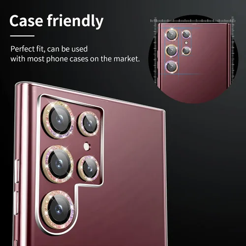 Vista 5 de Protector de lente de cámara para Samsung Galaxy S22 Ultra, aleación a prueba de caídas y arañazos, protección para accesorios de 6.8 pulgadas