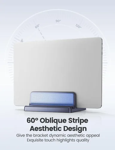 Vista 8 de EAXBUX Soporte vertical 3 en 1 para laptop, organizador ajustable de plástico ABS para computadora portátil, soporte vertical para computadora