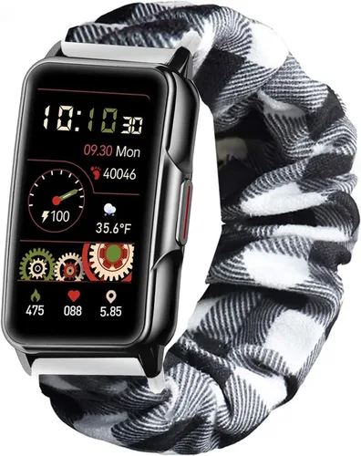 Vista 6 de Lamshaw Compatible con correas de reloj inteligente Mindrose, banda elástica de tela elástica para reloj para mujer, lindas correas de repuesto