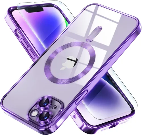 Vista 73 de Misea Funda magnética para iPhone 14 compatible con MagSafe [nunca amarillenta] [protección contra caídas de grado militar] protector completo