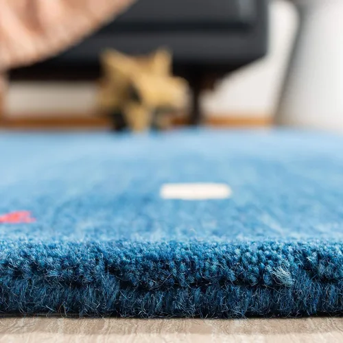 Vista 5 de SAFAVIEH Himalaya Collection - Alfombra de pasillo, 2.3 x 6 pies, azul, hecha a mano, de lana tribal bohemia, ideal para zonas de alto tráfico