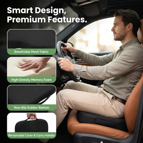 Vista 15 de Cojín de asiento de gel para asiento largo de cadera para asiento de coche de oficina