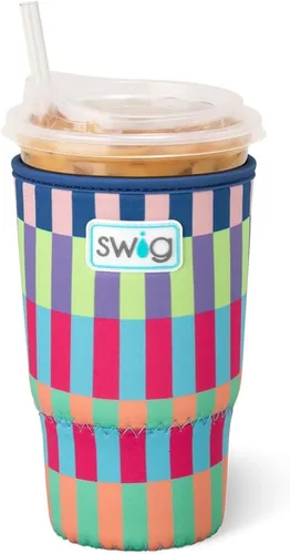 Vista 4 de Swig Life Funda Mediana para Taza de Café Helado Coolie, Funda Aislante de Café Helado Estándar de 22oz con Asa, Funda Aislante de Neopreno Coolie