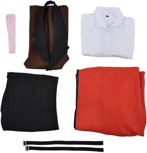 Vista 3 de miccostumes Disfraz de anime para hombre con corbata y bandas para el brazo