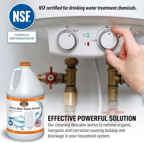 Vista 2 de Chromex - Solución para desincrustar calentadores de agua sin tanque Desincrustante altamente efectivo, 1 galón