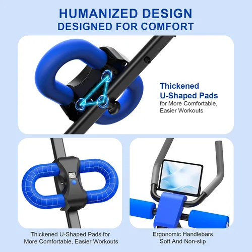 Vista 13 de Máquina de abdominales para gimnasio en casa, máquina de entrenamiento abdominal ajustable con 2 ajustes de inclinación y 5 niveles de altura