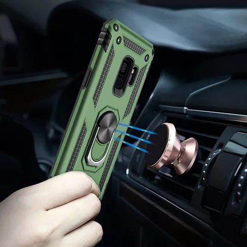 Vista 5 de Funda para Samsung Galaxy S9, Galaxy S9, [grado militar de 16 pies a prueba de caídas], anillo a prueba de golpes para Samsung Galaxy S9, verde