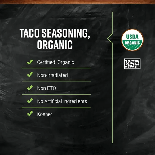 Vista 2 de Frontier Condimento co-op para tacos, certificado orgánico, Kosher, sin sal, no irradiado, bolsa a granel de 1 libra