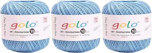 Vista 50 de Golo - 3 bolas de hilo de ganchillo tamaño 10, hilo de crochet para tejer a mano 102