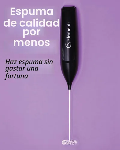 Vista 8 de Elementi Potente Varita Espumadora – Espumador de Leche Ligero y Mezclador de Bebidas Manual, Batidor Matcha para Lattes de Ensueño, Potente Varita