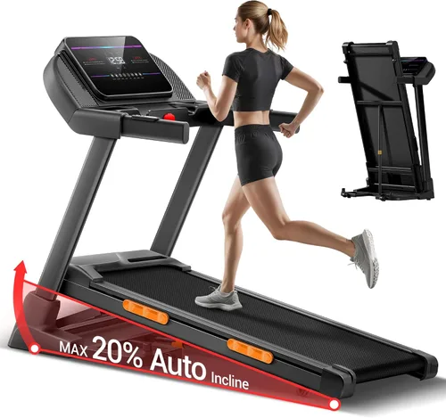 Vista 9 de UMAY Fitness 20% Treadmill with Auto Incline, Running Foldable Treadmills