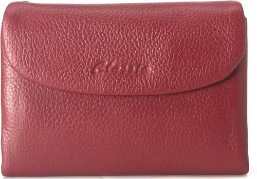 Vista 10 de Billetera para mujer, de piel auténtica, billetera de gran capacidad con tarjeteros, ventana de identificación, bolsillos con cremallera, cierre