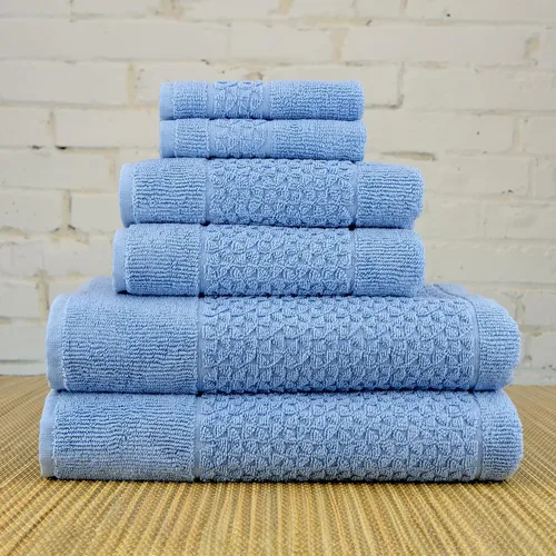 Vista 4 de Classic Turkish Towels Meital - Juego de 6 piezas: azul