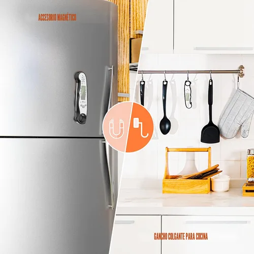 Vista 7 de Termómetro digital para carne, termómetro impermeable de lectura instantánea para alimentos para cocinar y asar a la parrilla, accesorios de cocina