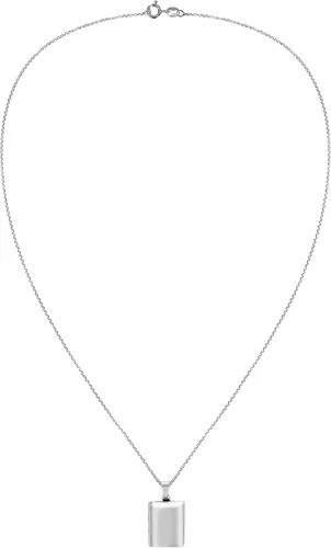 Vista 4 de AeraVida Collar con medallón de plata de ley 925 pulido rectangular