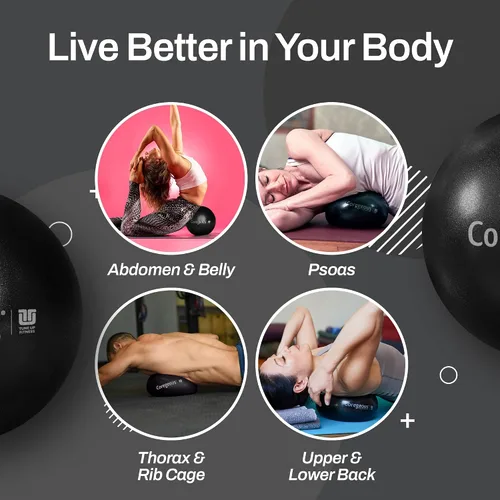 Vista 3 de Tune Up Fitness Pelota Coregeous Herramienta de liberación de Psoas, liberación abdominal, abdominal y espalda baja Pelota de núcleo, pelota