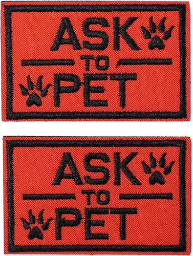 Vista 19 de 10 Piezas de Emblema de Servicio para Perros K9 "Por Favor No Me Acaricien" en Entrenamiento Sin Tocar Insignia Completa Bordada para Arnés de 1.