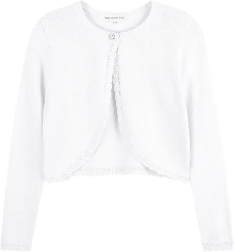 Vista 15 de Bolero de manga larga con brillo para niñas, cardigan con cierre de botón, de punto, para niñas de 3 a 12 años Negro