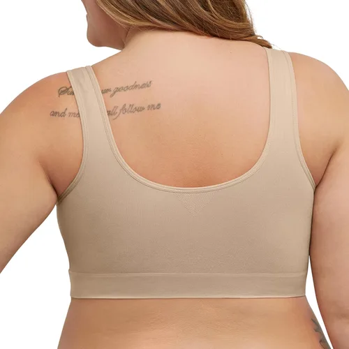 Vista 3 de JUST MY SIZE Hanes Women's Seamless Bralette, Pure Comfort Light Support Pullover Bra, Plus Sizes
