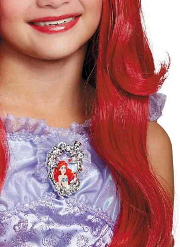 Vista 4 de Disguise Inc - Peluca diseño de lujo de Ariel para niña talla única Multi