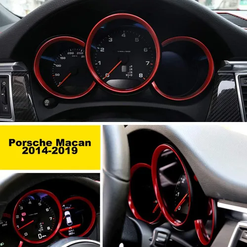 Vista 6 de 3 unids rojo tablero borde decoración adorno anillo para 2014 en adelante Porsche Macan