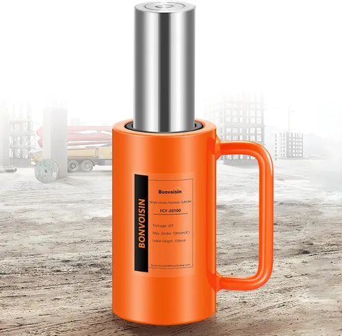 Vista 7 de Bonvoisin 10T cilindro hidráulico Jack Porta Power Ram 4" cilindros de elevación de carrera larga de efecto único para la construcción naval